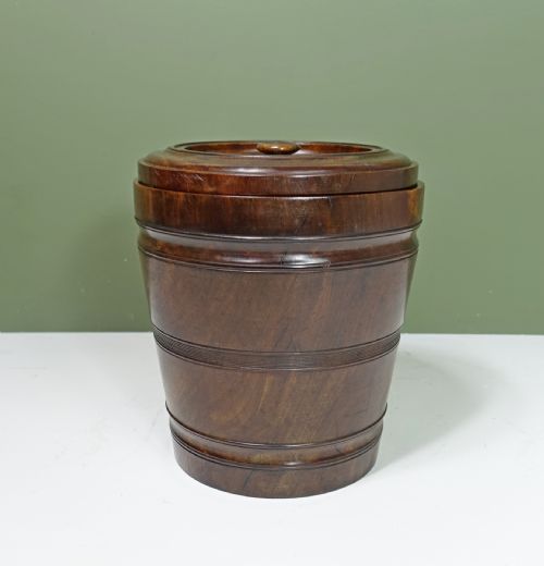 19th C Laburnum Wood Jar & Cover