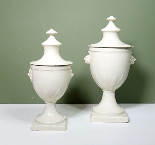 Two Early 19th C Classical Vases & Covers