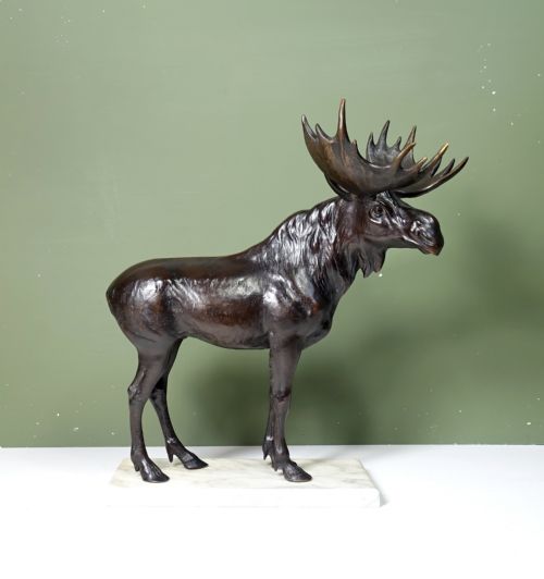 19th C Bronze Moose
