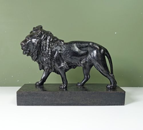 19th C Cast Iron Lion