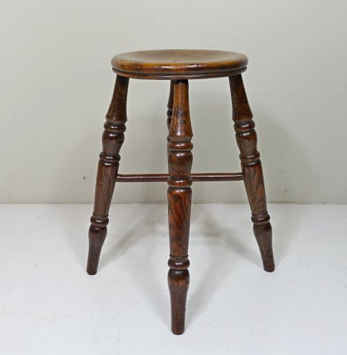 19th C Oak & Elm Stool