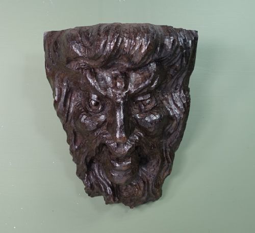 18th C Carved Oak Head