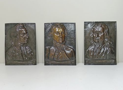 Set of Three Copper Panel Portraits