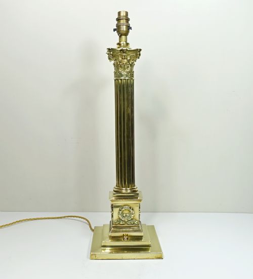19th C Brass Lamp Base