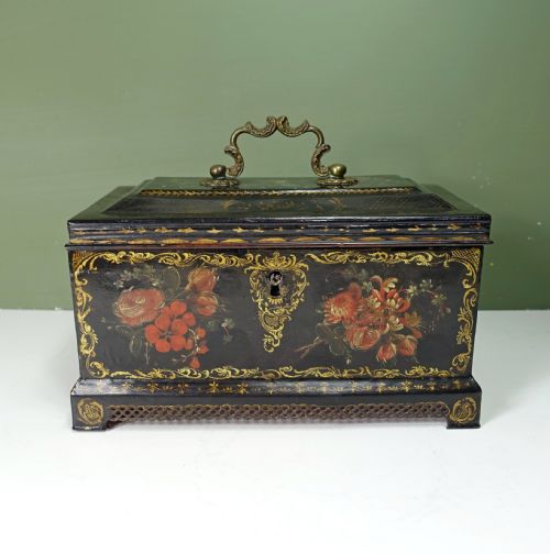 18th C Tole Tea Caddy