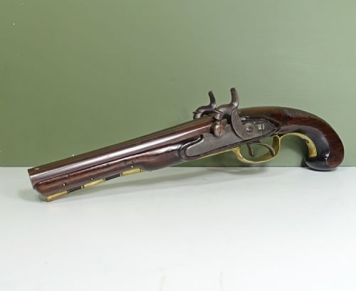 Substantial 19th C Double Barrel Pistol