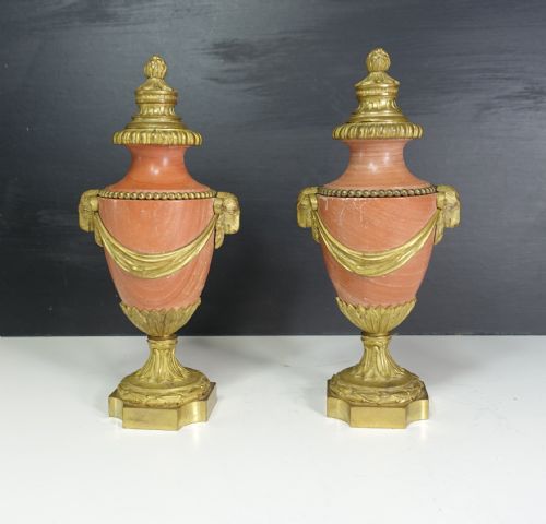 Pair of Marble & Ormolu Vases C 1800