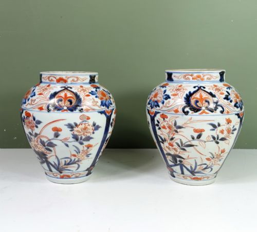 Pair of Early 19th C Imari Vases
