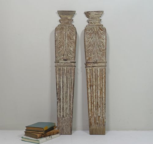 Pair of 18th C Carved Oak Corbels