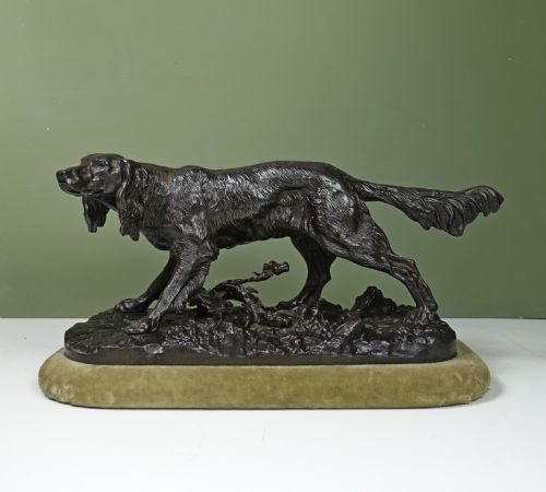 19th C Bronze of a Gun Dog