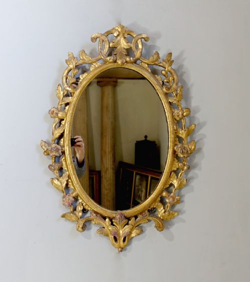 Late 18th C Carved Gilt Wood Mirror
