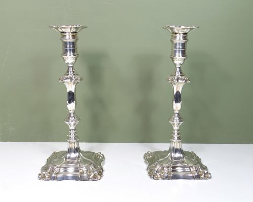 Pair of Silver Candlesticks, Sheffield 1910