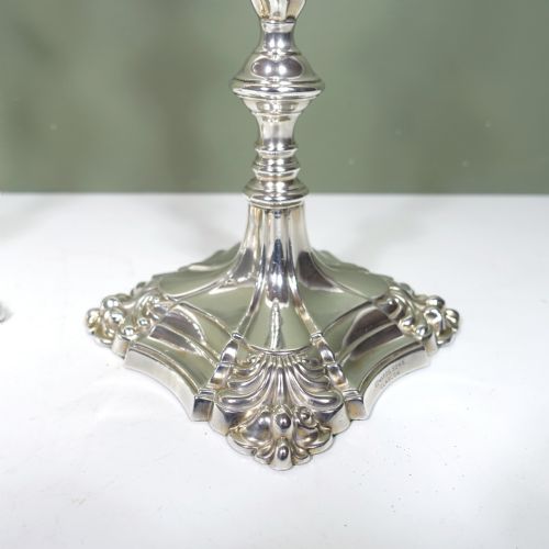 fig 1. PAIR OF SILVER CANDLESTICKS, SHEFFIELD 1910