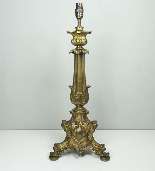 19th C Ormolu & Brass Lamp Base