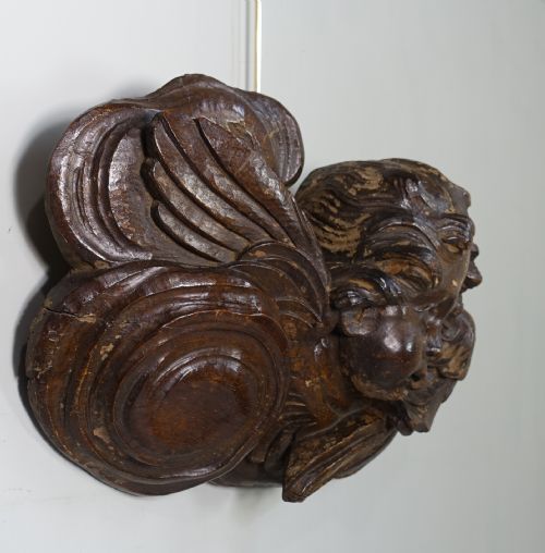 A BAROQUE PERIOD CARVED OAK CHERUB - ADDITIONAL PHOTO 3