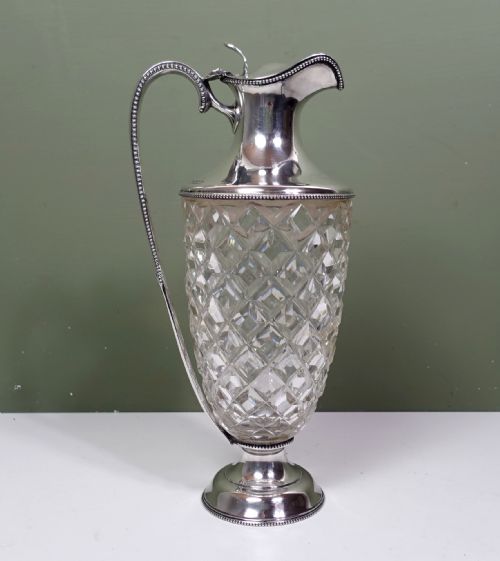 Silver & Cut Glass Claret Jug