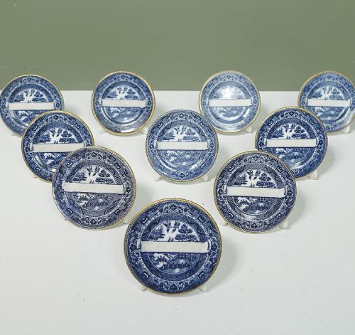 fig 1. SET OF TEN 19TH C NAME PLATES