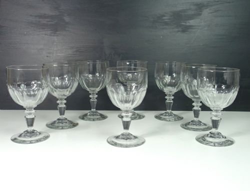 Set of Eight 19th C Wine Glasses