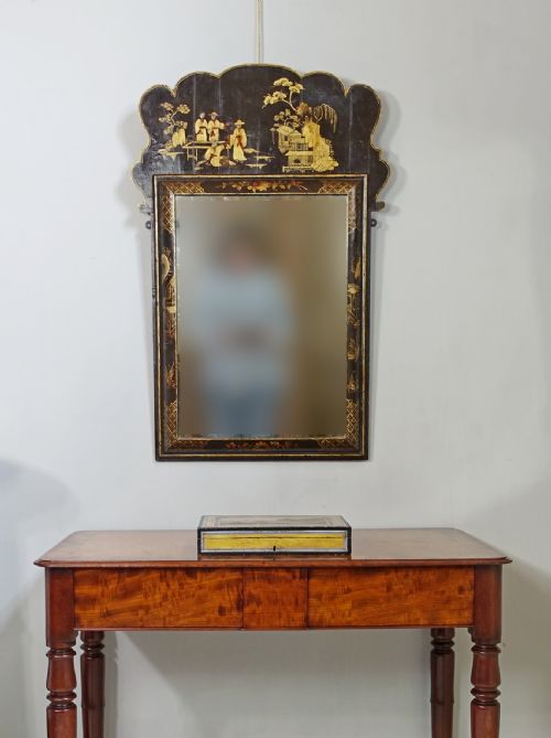 fig 1. 18TH C DECORATED LACQUER MIRROR