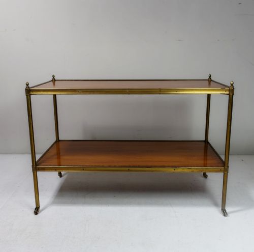 Two Tier Satinwood & Brass Table