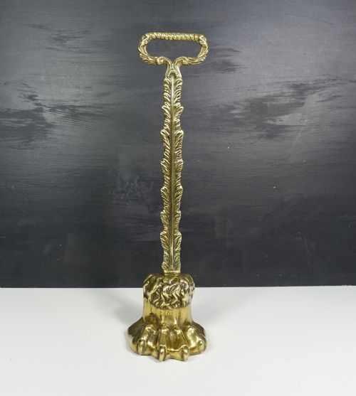 19th C Brass Lions Paw Door Porter