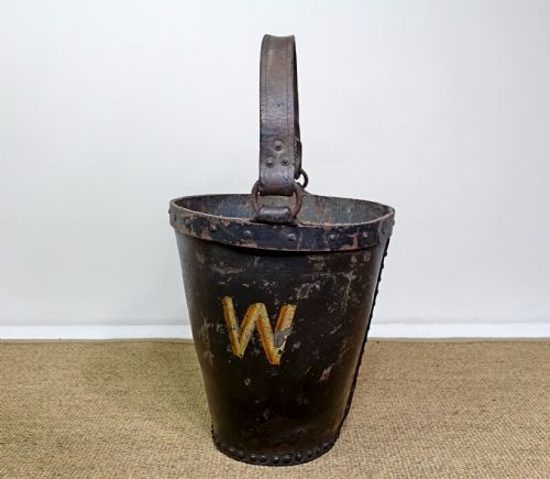 19th C Leather Bucket