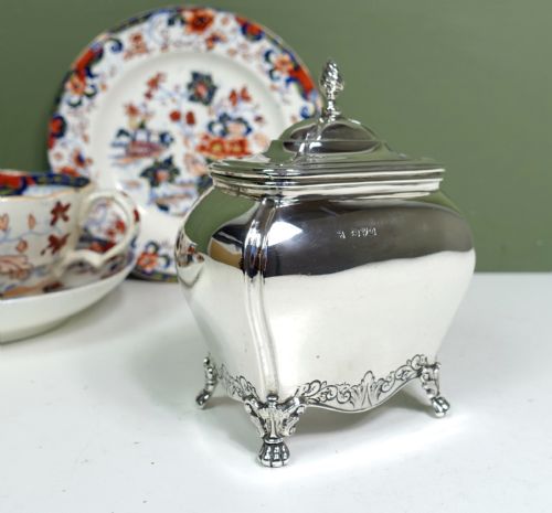 Solid Silver Tea Caddy 1899