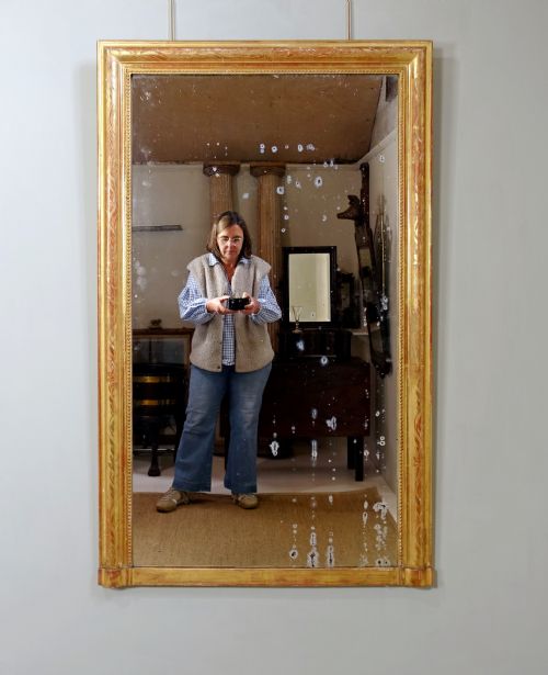 fig 1. TALL 19TH C GILT MIRROR