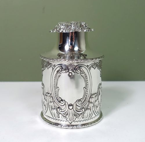 Solid Silver Tea Caddy, 1902