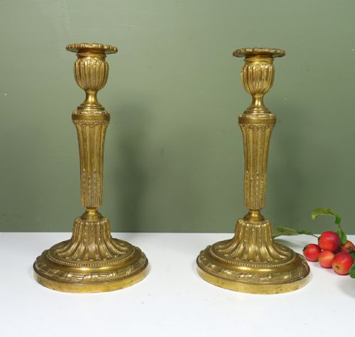 Pair of Early 19th C Ormolu Candlesticks