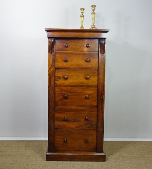 Substantial 19th C Rosewood Wellington Chest