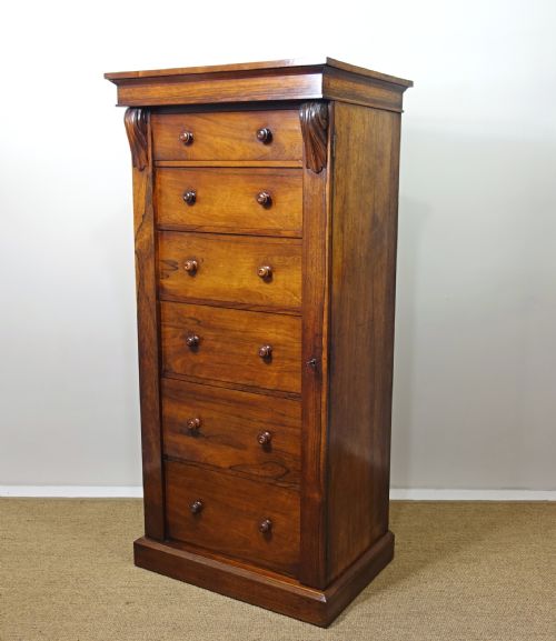 fig 1. SUBSTANTIAL 19TH C ROSEWOOD WELLINGTON CHEST