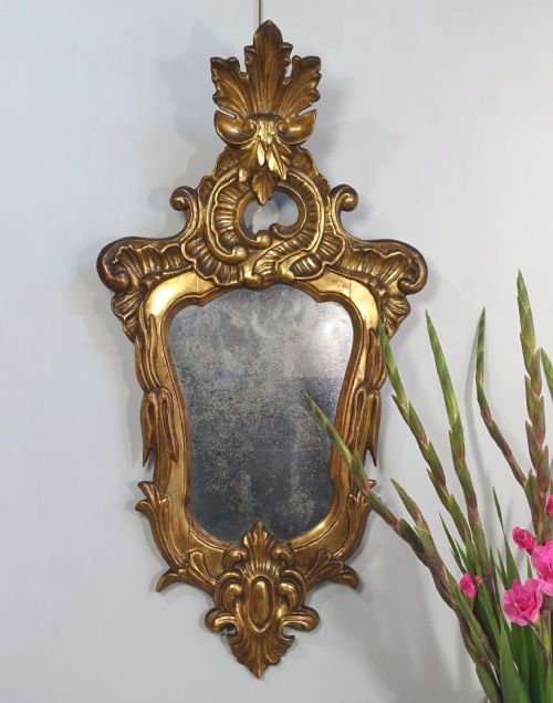 18TH C CARVED GILT MIRROR - ADDITIONAL PHOTO 1