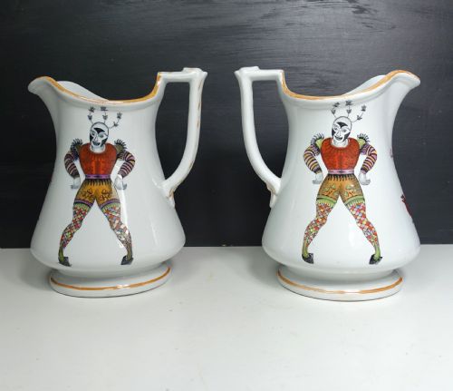 PAIR OF 19TH C IRONSTONE PUZZLE JUGS - ADDITIONAL PHOTO 2