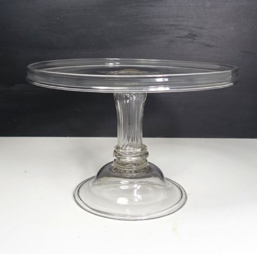 Regency Glass Tazza with Folded Rim & Hollow Stem