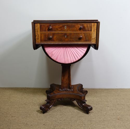 19th C Mahogany Sewing Table