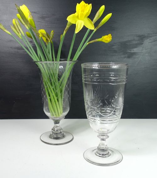 Two 19th C Glass Celery Vases