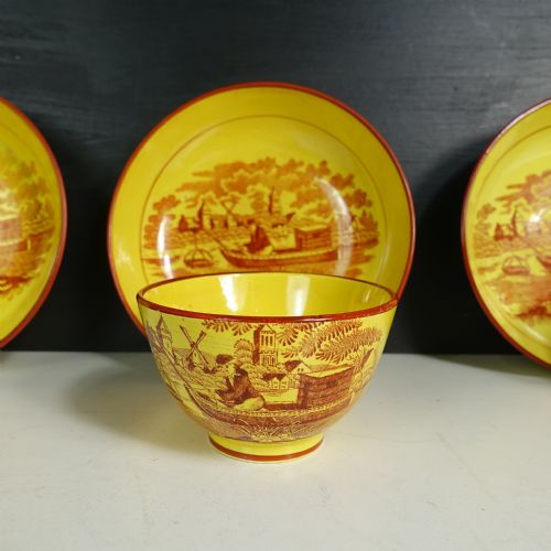 SET OF 8 EARLY 19TH TEA BOWLS SAUCERS BY SEWELL - ADDITIONAL PHOTO 3