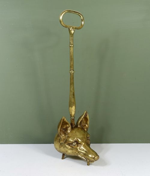 19th C Brasss Fox Door Porter