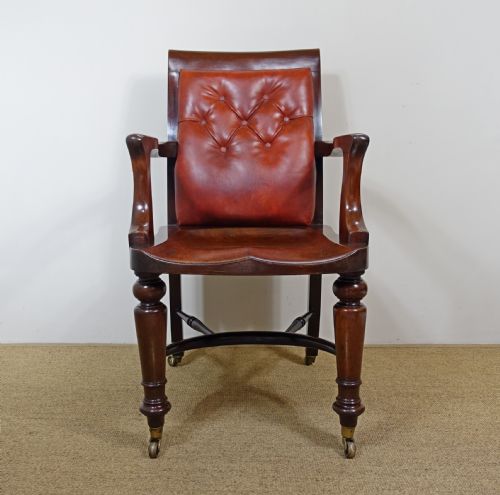 19TH C MAHOGANY OPEN ARM CHAIR - ADDITIONAL PHOTO 1