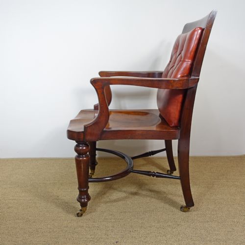 19TH C MAHOGANY OPEN ARM CHAIR - ADDITIONAL PHOTO 2