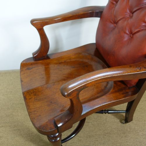 19TH C MAHOGANY OPEN ARM CHAIR - ADDITIONAL PHOTO 4