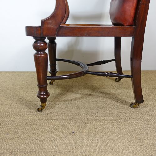 19TH C MAHOGANY OPEN ARM CHAIR - ADDITIONAL PHOTO 5