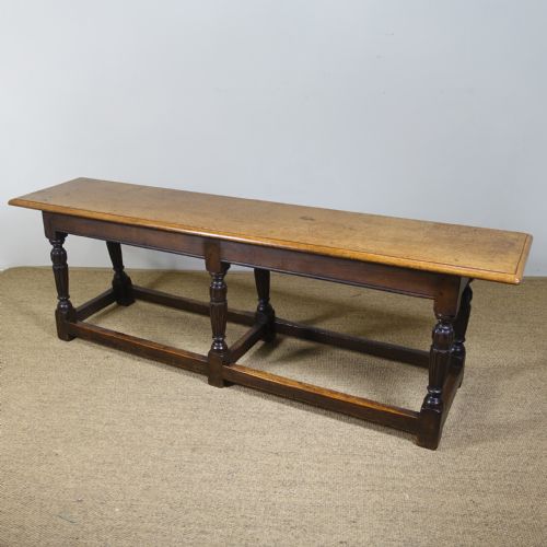 LONG 19TH C OAK STOOL - ADDITIONAL PHOTO 1