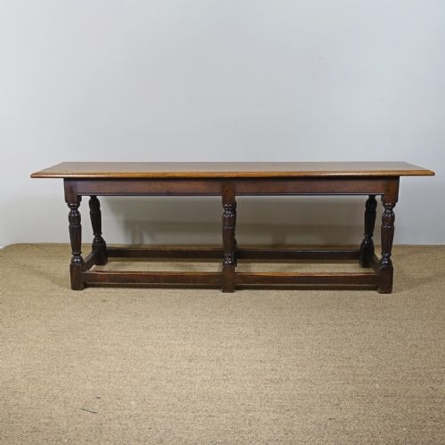 LONG 19TH C OAK STOOL - ADDITIONAL PHOTO 2