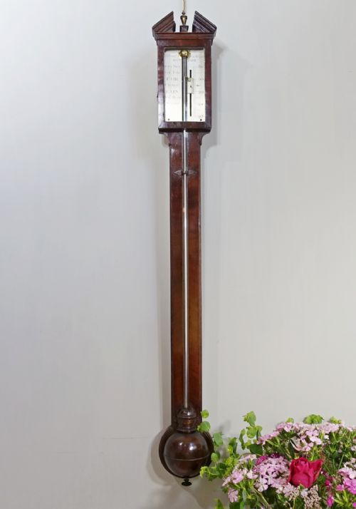 George III Mahogany Stick Barometer