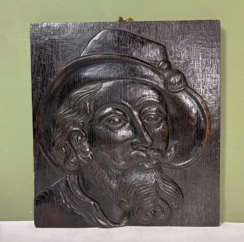 19th C Carved Oak Panel