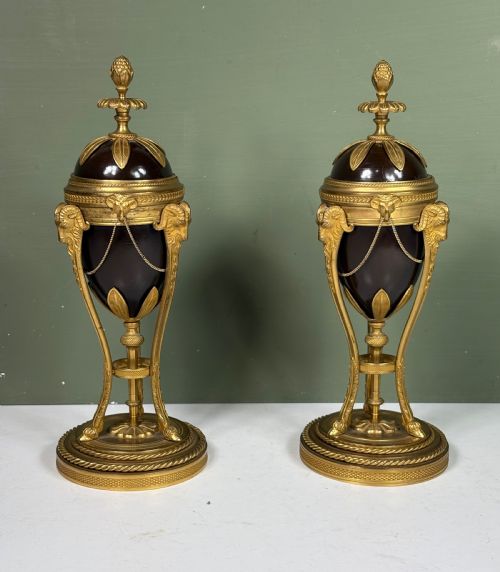 Pair of 19th C Bronze & Ormolu Cassoulettes