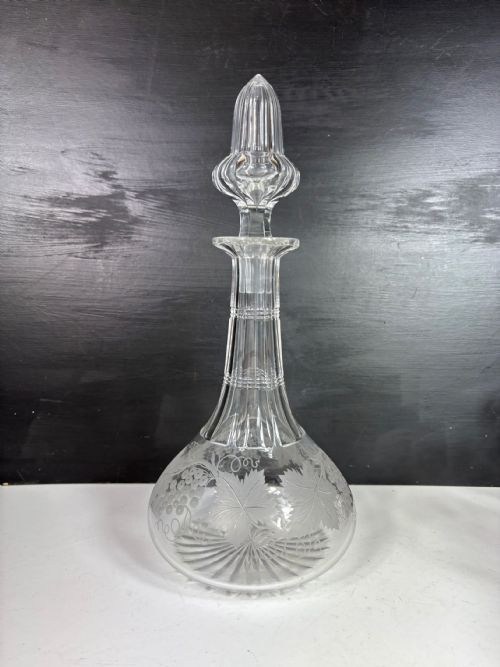 fig 2. 19TH C DECANTER & WINE GLASS SET