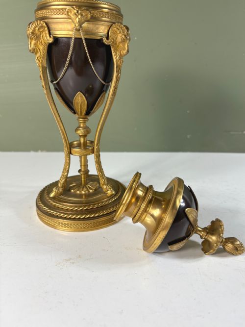 fig 2. PAIR OF 19TH C BRONZE & ORMOLU CASSOULETTES